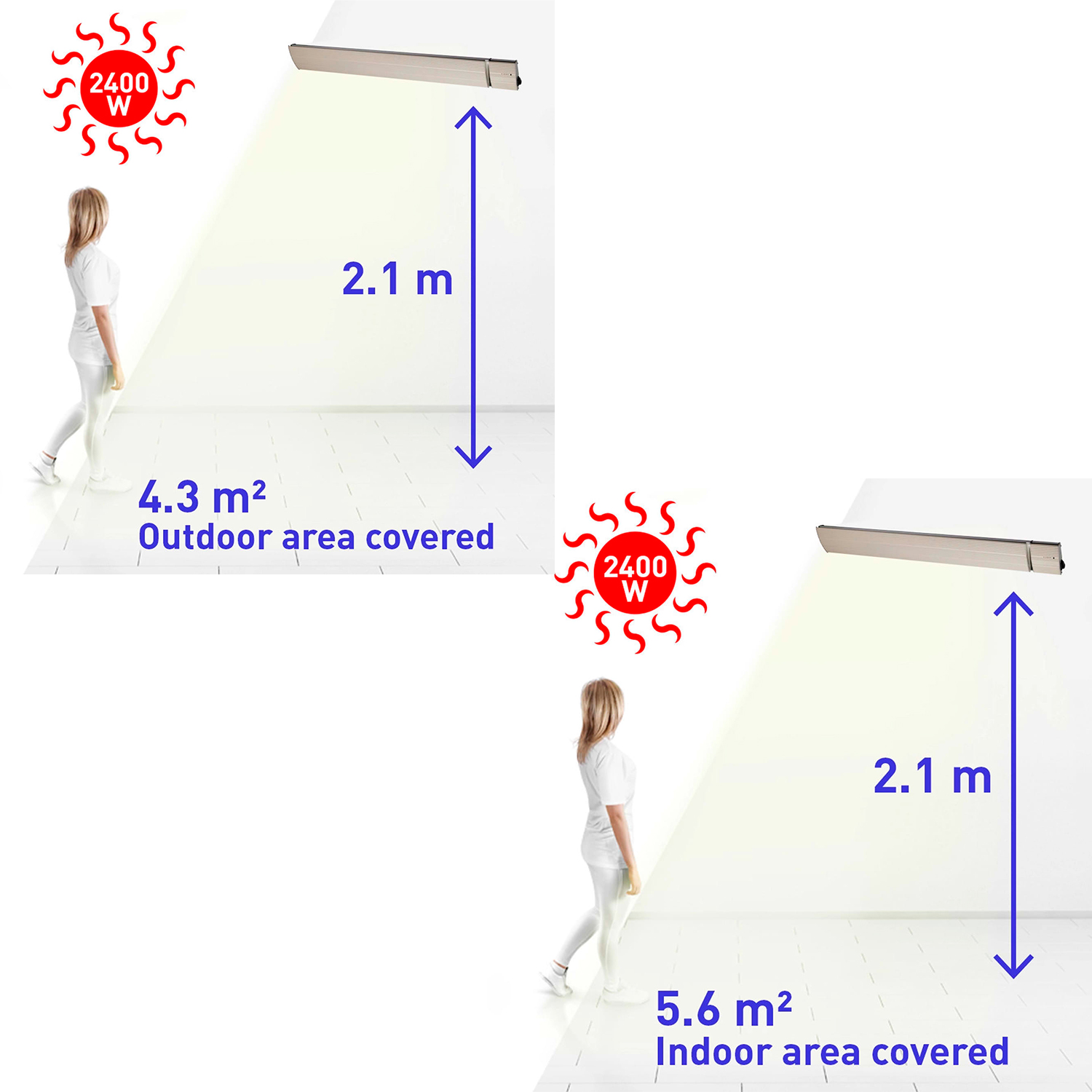 CALORE-BIANCO-2400-8 - SINED | Pool Showers | Garden Chaise Lounge | Electric Fireplaces | Infrared Heaters