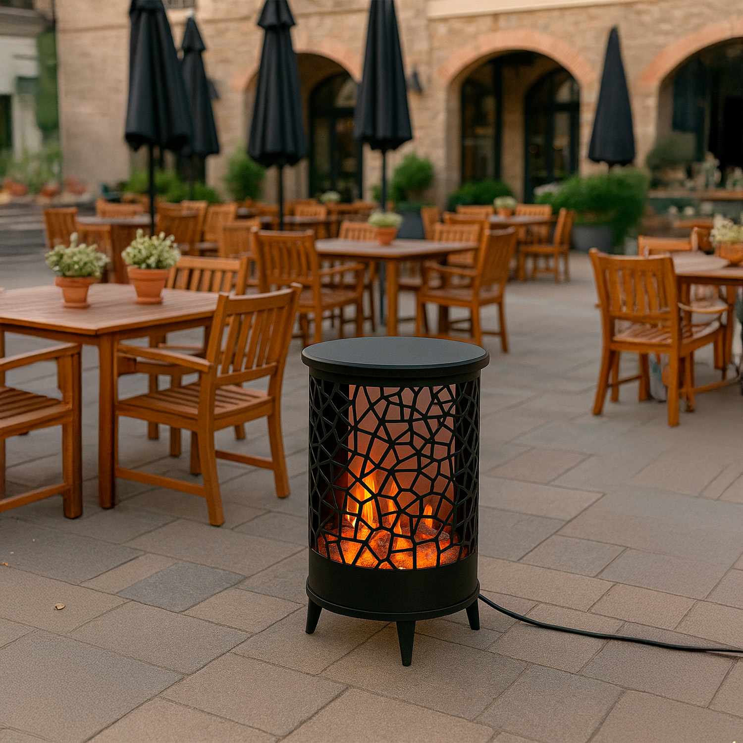 CAMINETTO-GARDENA-2 - SINED | Pool Showers | Garden Chaise Lounge | Electric Fireplaces | Infrared Heaters