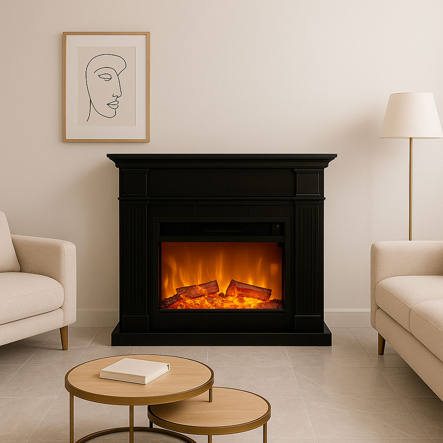 CAMINO-CALDERA-XXL-NERO-2 - SINED | Pool Showers | Garden Chaise Lounge | Electric Fireplaces | Infrared Heaters