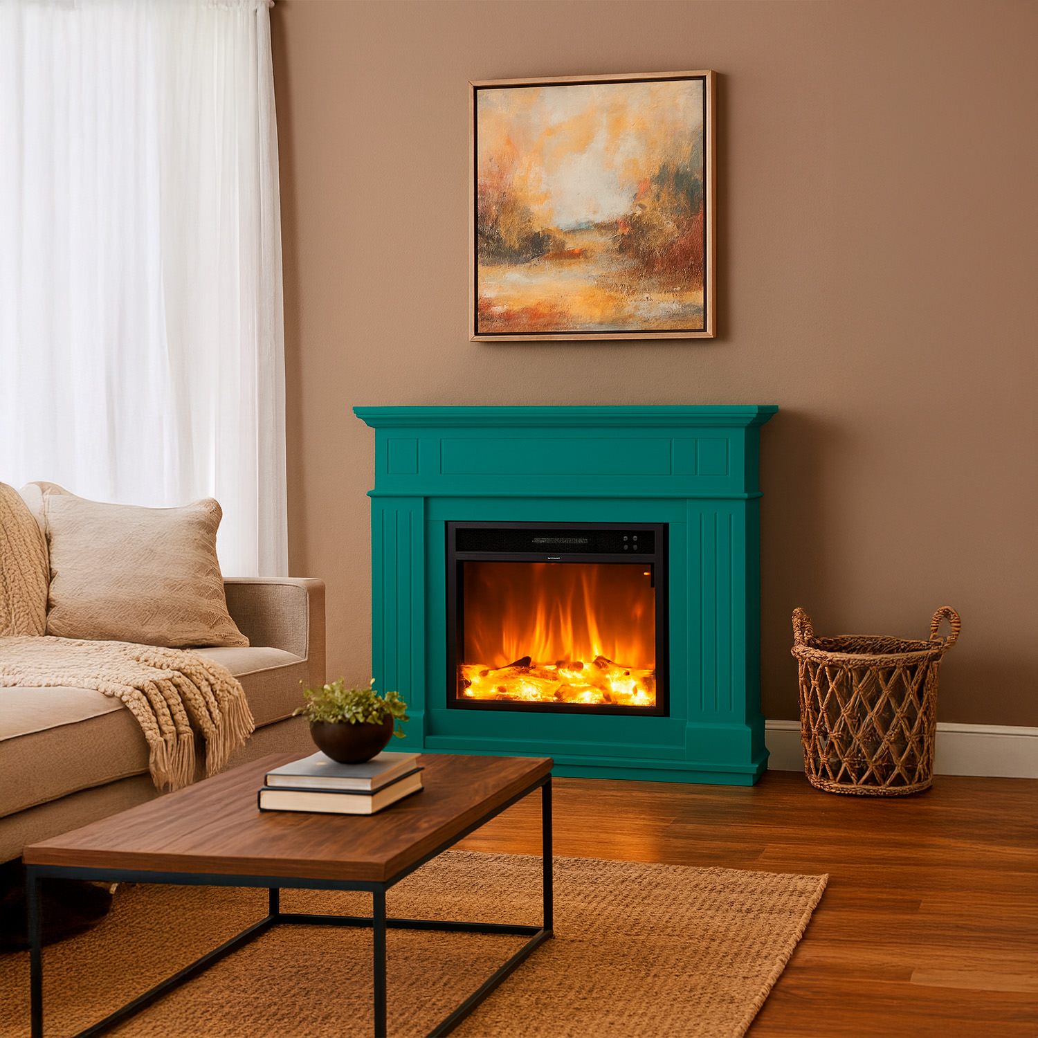 CAMINO-PIENZA-TURCHESE-6 - SINED | Pool Showers | Garden Chaise Lounge | Electric Fireplaces | Infrared Heaters