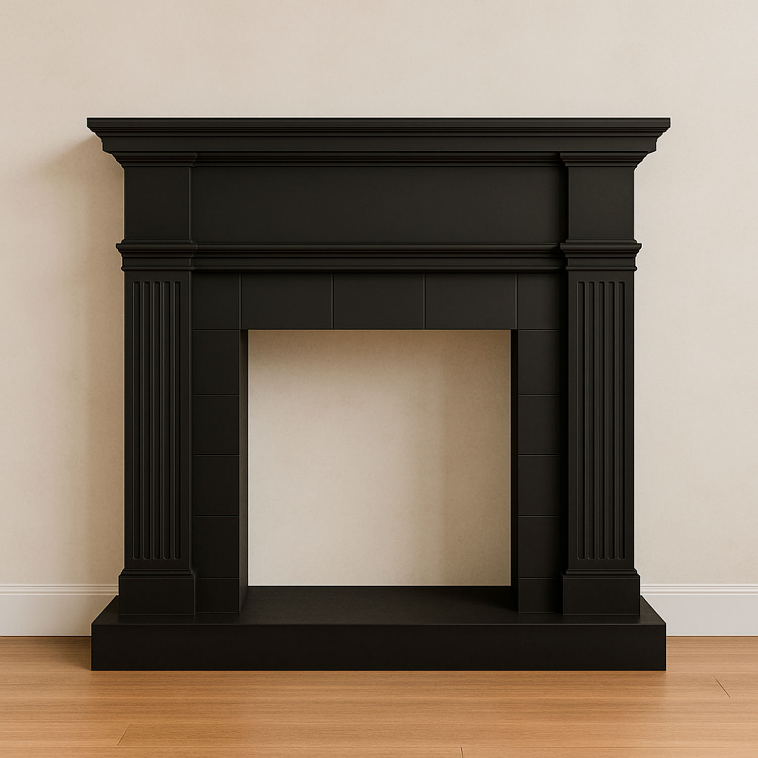 CORNICE-CAMINO-CALDERA-NERO-9 - SINED | Pool Showers | Garden Chaise Lounge | Electric Fireplaces | Infrared Heaters