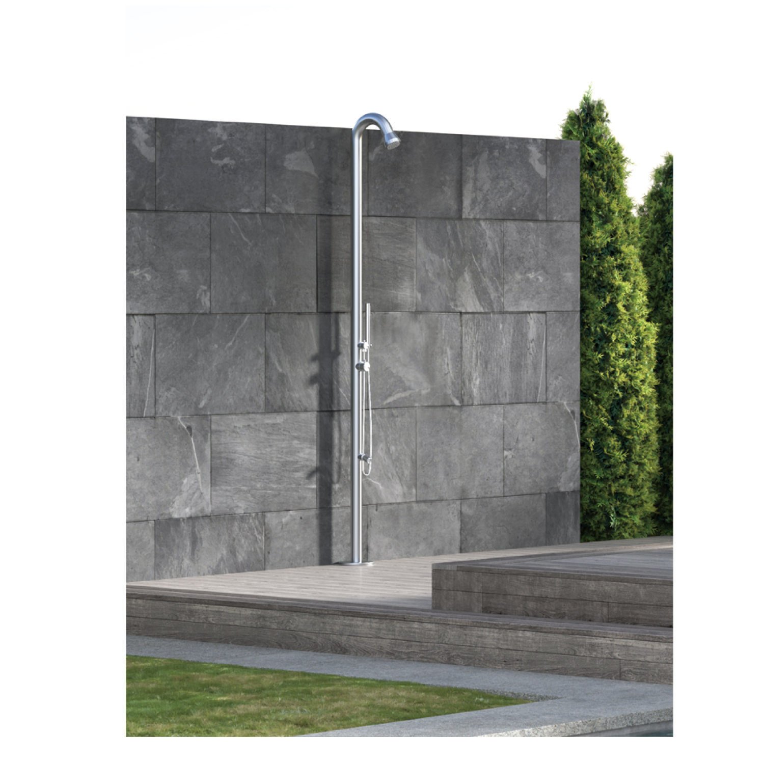 DOCCIA-BOSA-INOX-4 - SINED | Pool Showers | Garden Chaise Lounge | Electric Fireplaces | Infrared Heaters
