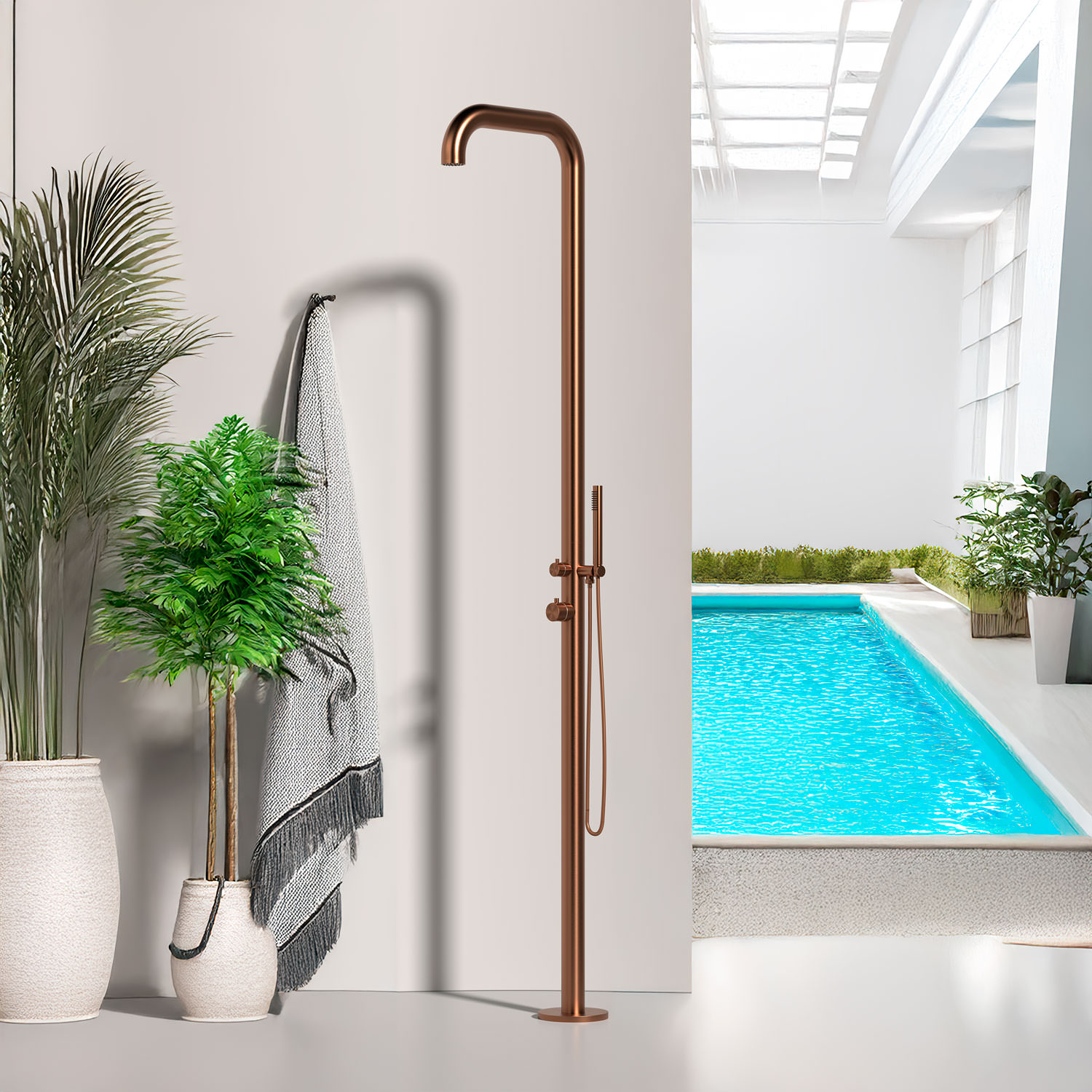 DOCCIA-CHIA-ORO-ROSA-4 - SINED | Pool Showers | Garden Chaise Lounge | Electric Fireplaces | Infrared Heaters