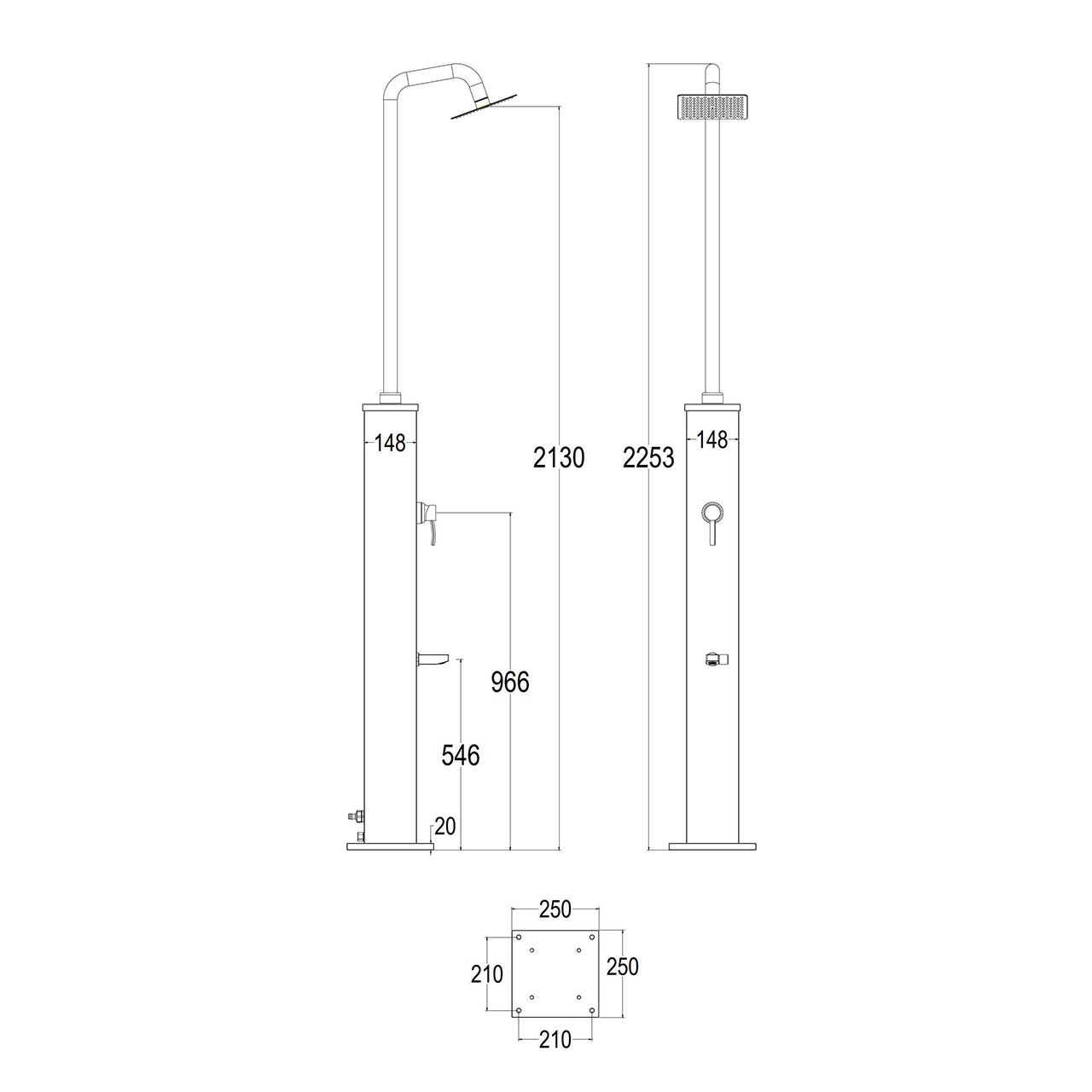 DOCCIA-DINO-NERA - SINED | Pool Showers | Garden Chaise Lounge | Electric Fireplaces | Infrared Heaters