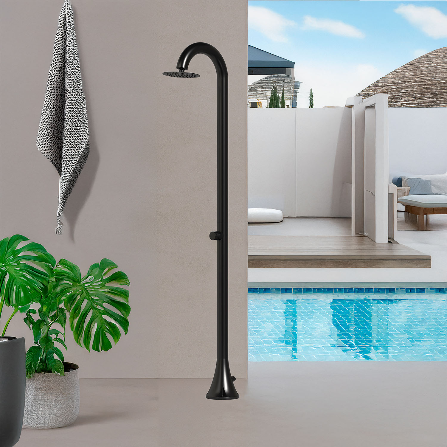 DOCCIA-INOX-LUNA-TMP-NERA-4 - SINED | Pool Showers | Garden Chaise Lounge | Electric Fireplaces | Infrared Heaters
