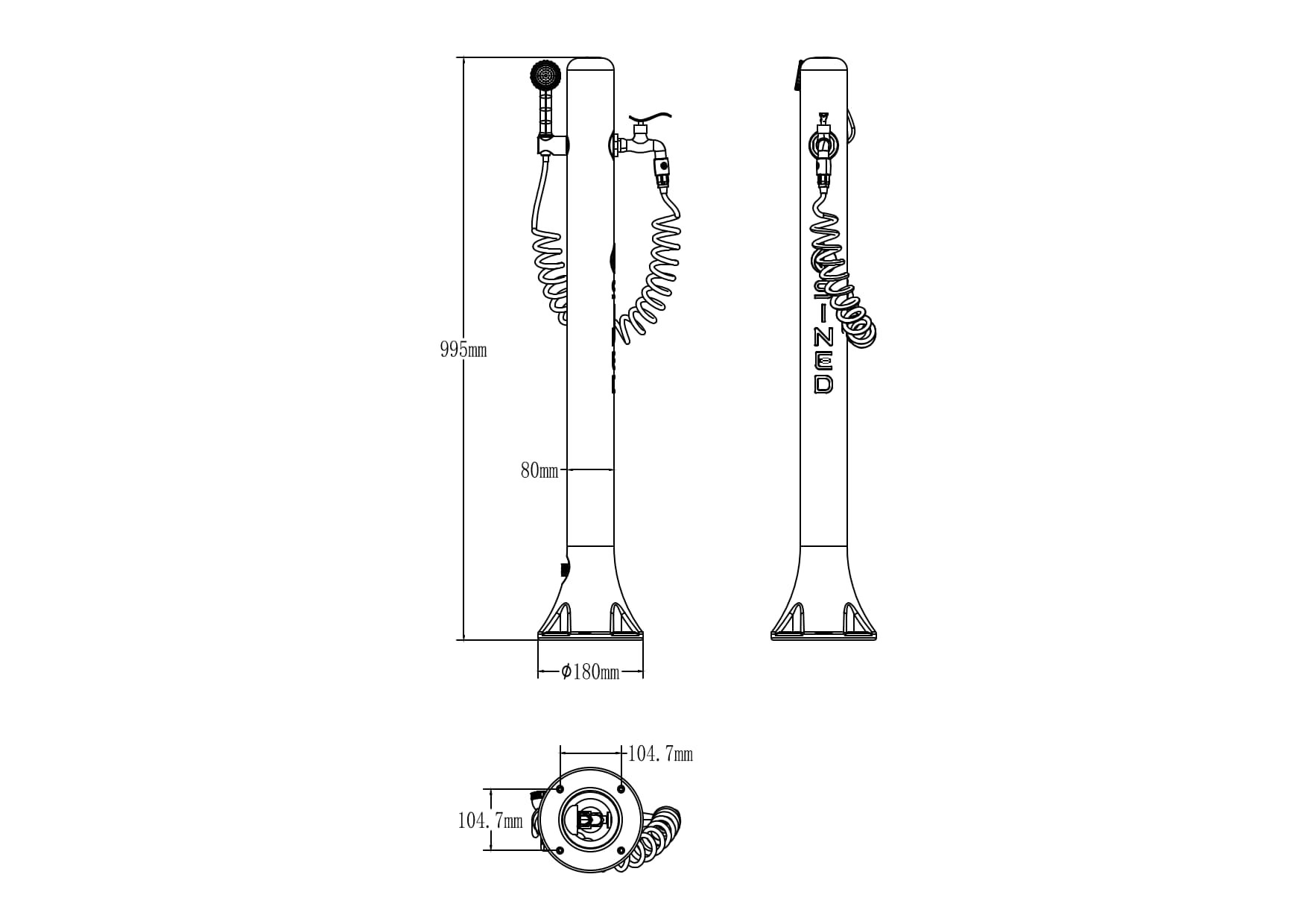 FONTANA-ACQUA-PRO-TORTORA-9 - SINED | Pool Showers | Garden Chaise Lounge | Electric Fireplaces | Infrared Heaters