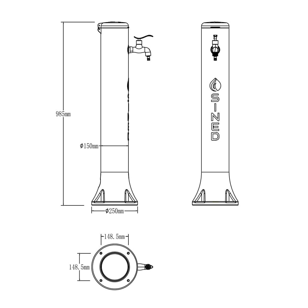 FONTANA-TRITONE-BIANCA - SINED | Pool Showers | Garden Chaise Lounge | Electric Fireplaces | Infrared Heaters