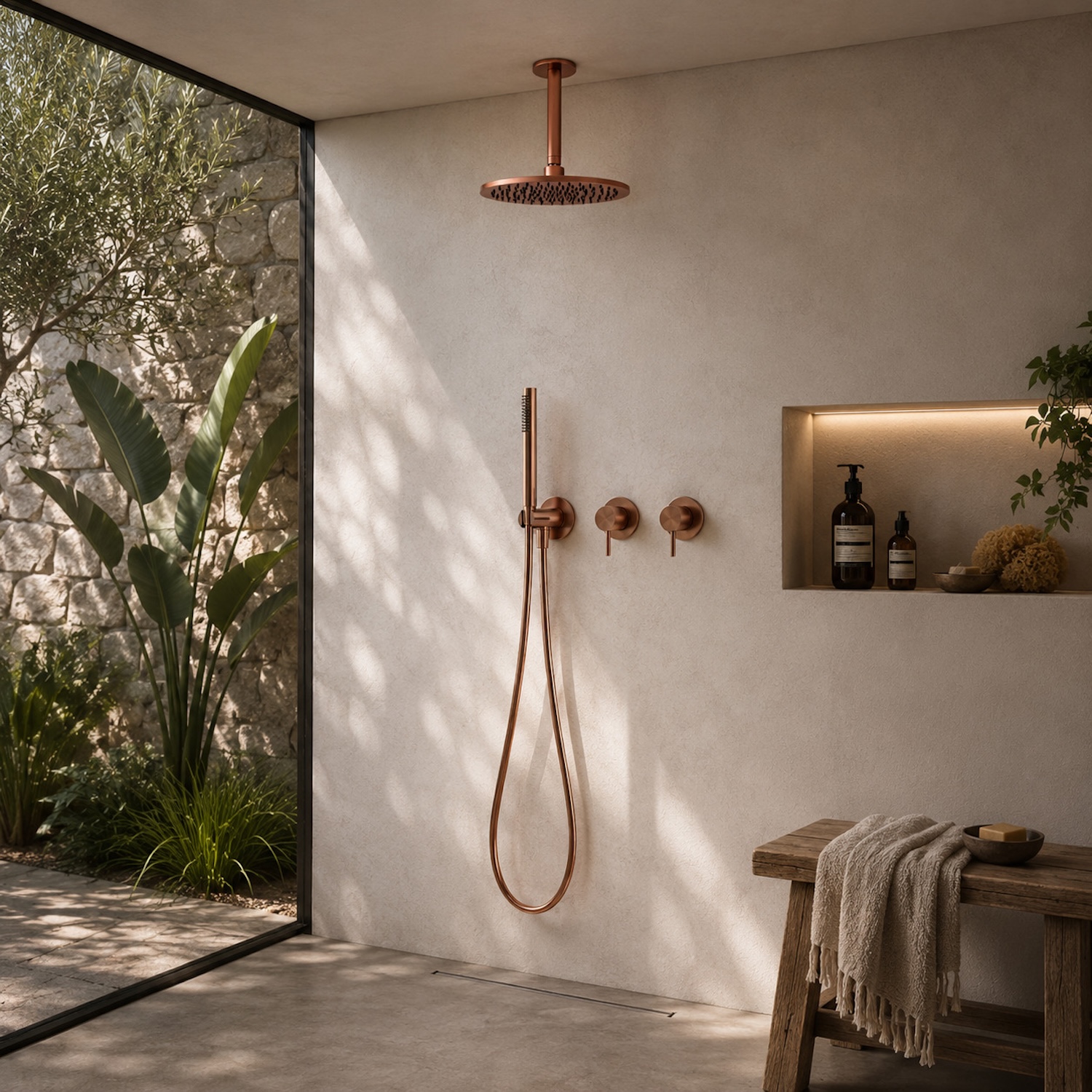 KIT-DOCCIA-SOFFITTO-ACQUA-FREDDA-CORTO-25-ORO-ROSA
