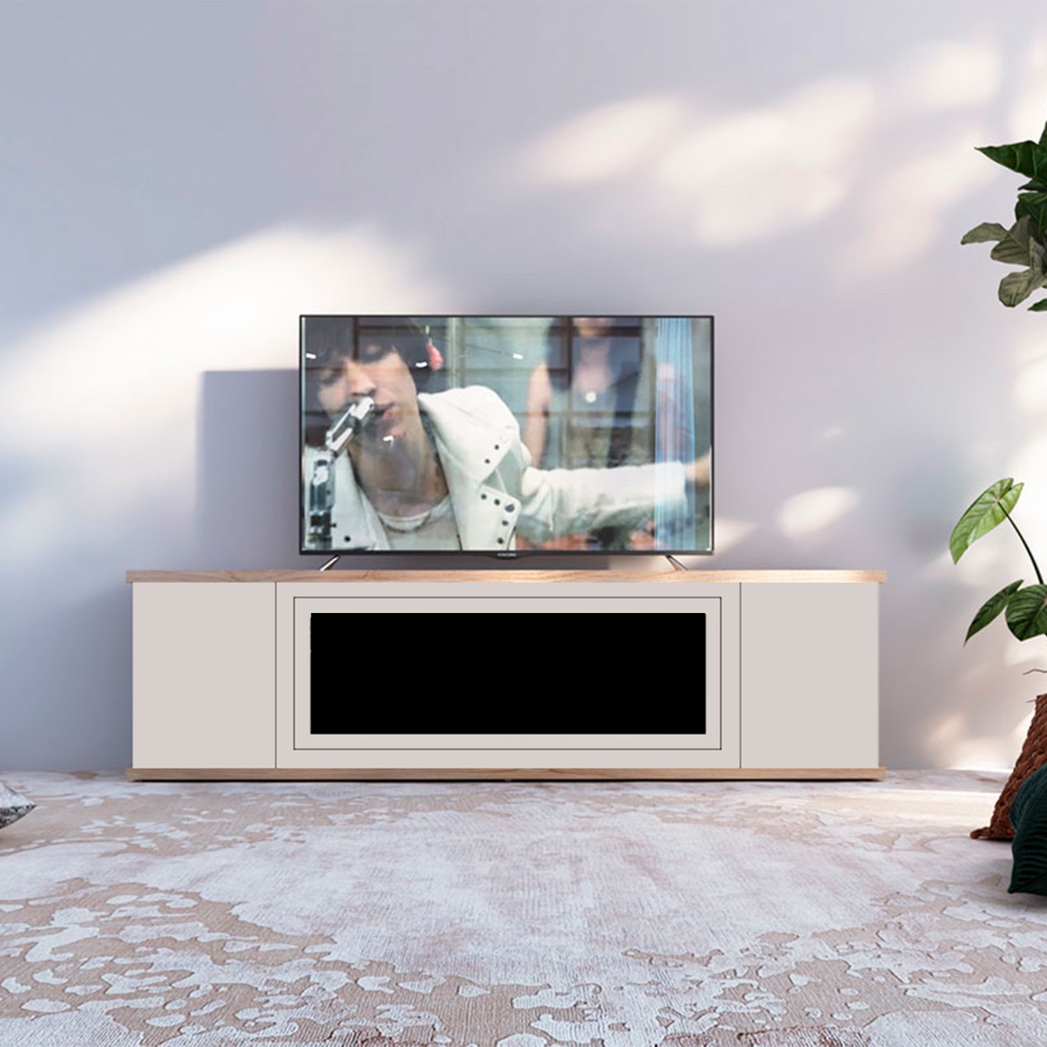 MOBILE-AROSIO-150-GRIGIO-ambientata - SINED | Pool Showers | Garden Chaise Lounge | Electric Fireplaces | Infrared Heaters