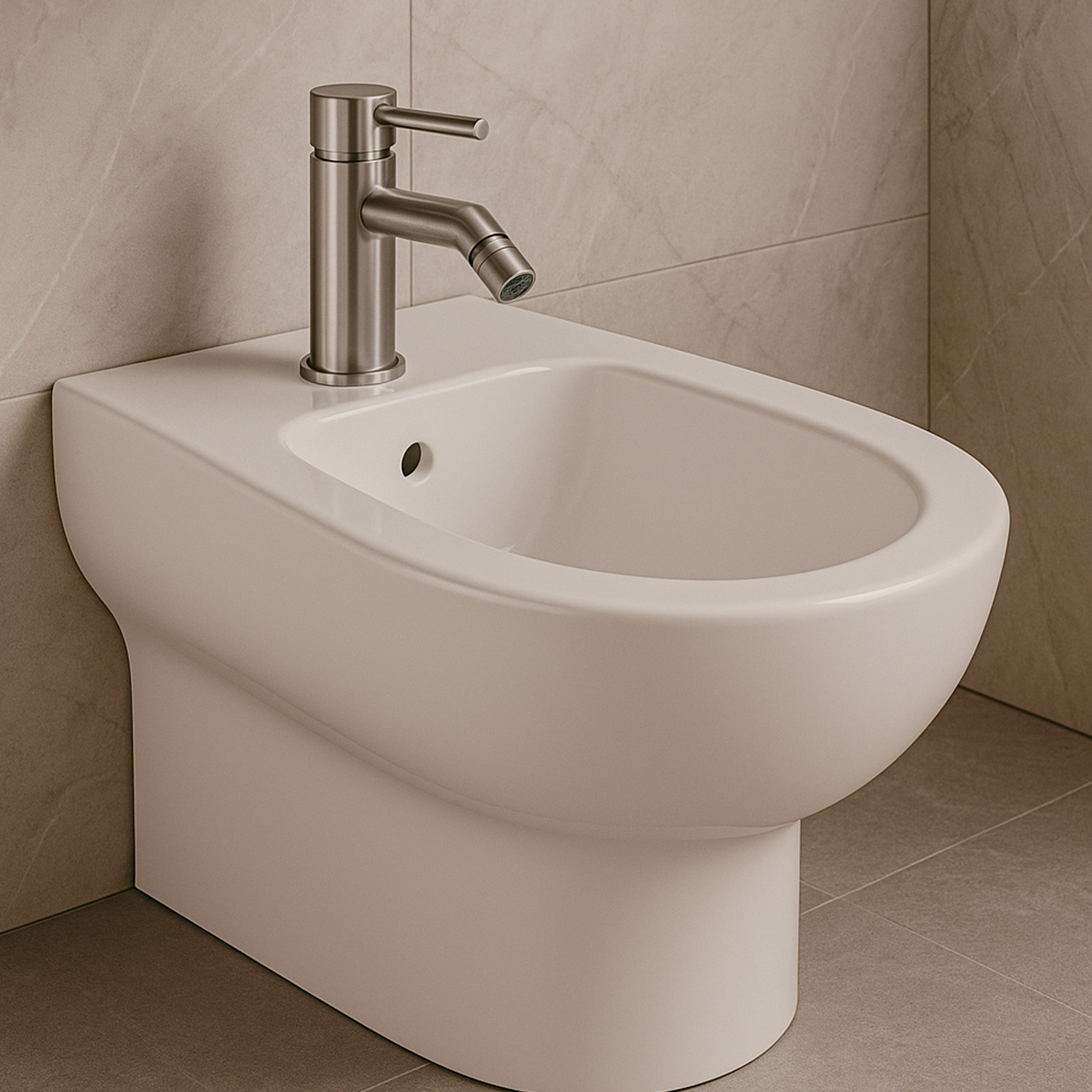 RUBINETTO-BIDET-LEVANTE-INOX-ambientata - SINED | Pool Showers | Garden Chaise Lounge | Electric Fireplaces | Infrared Heaters