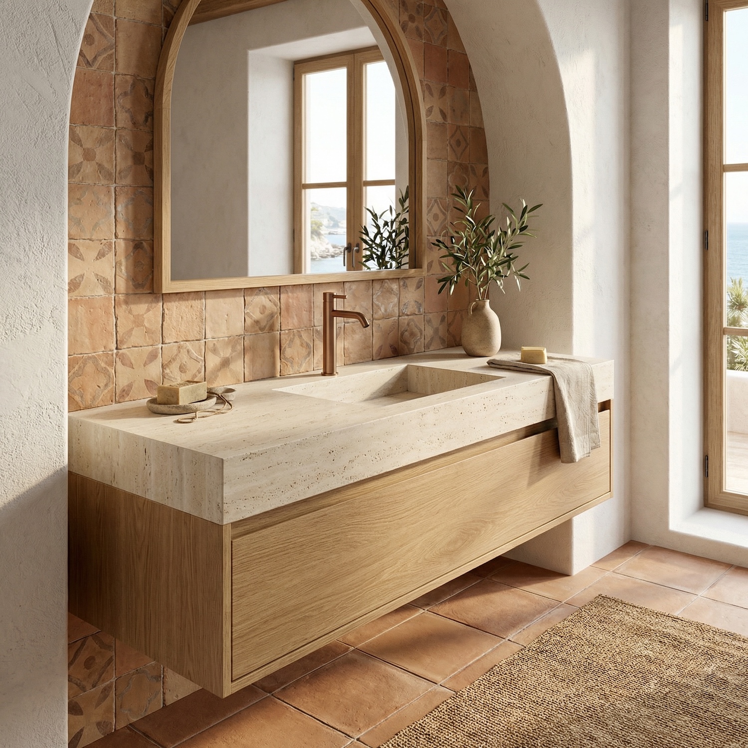 RUBINETTO-LAVABO-LEVANTE-ALTO-ORO-ROSA