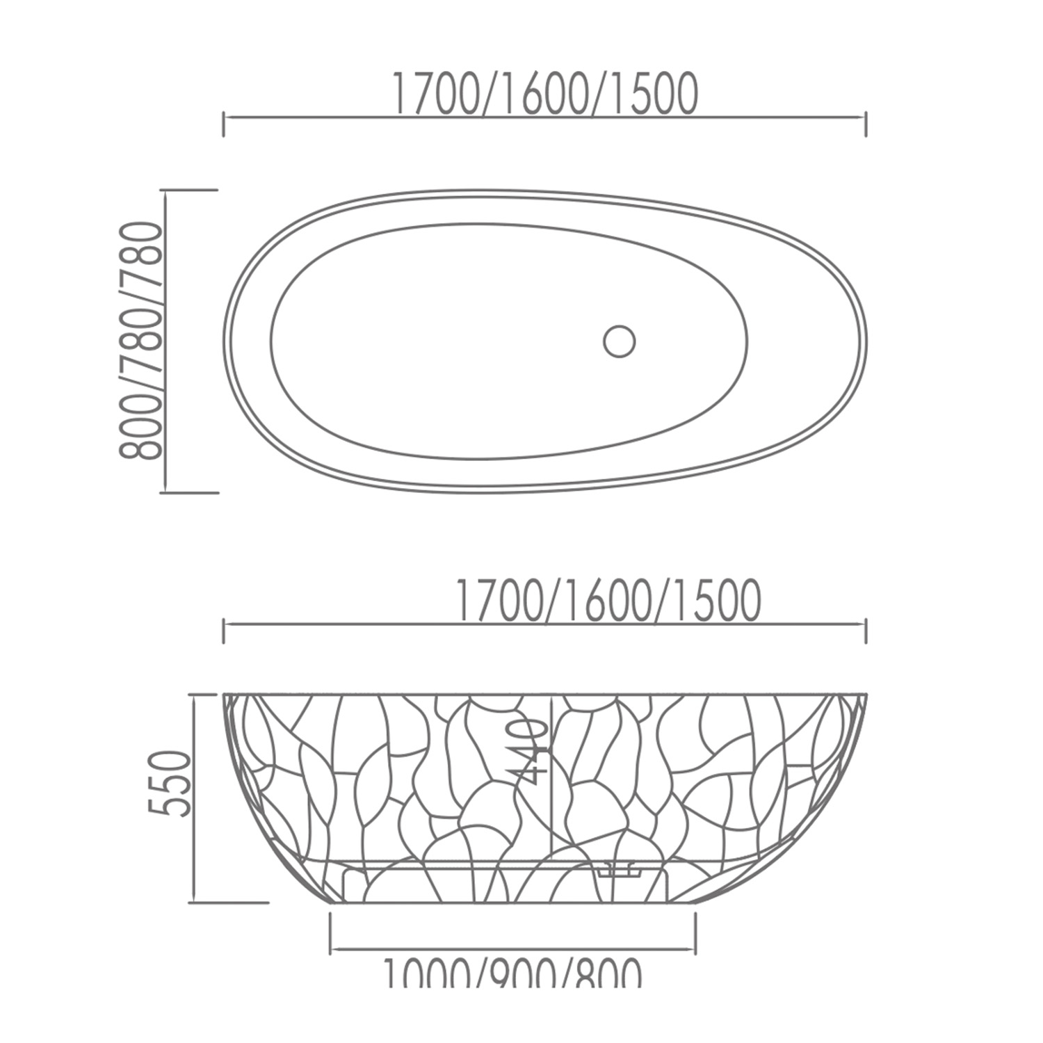 VASCA-TRASPARENTE-ZEFIRO-BLU-170 - SINED | Pool Showers | Garden Chaise Lounge | Electric Fireplaces | Infrared Heaters